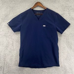 FIGS Technical Collection Scrub Top Blue Men Size Small